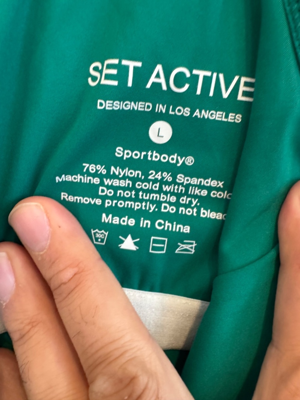 SET ACTIVE Green Sportbody Leggings and Crop Tank Top Set Large - Picture 5 of 9